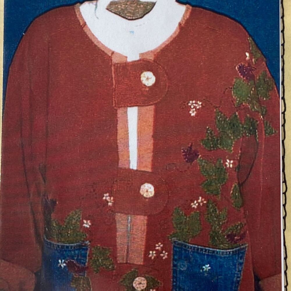 Vintage Crawford Designs 058 De Vine Pattern Cozy Grandma Sweater Spring
